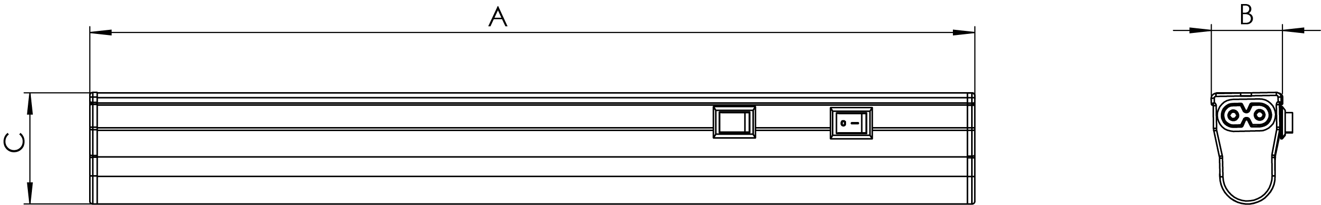 CABINET LIGHT CC Line Drawing