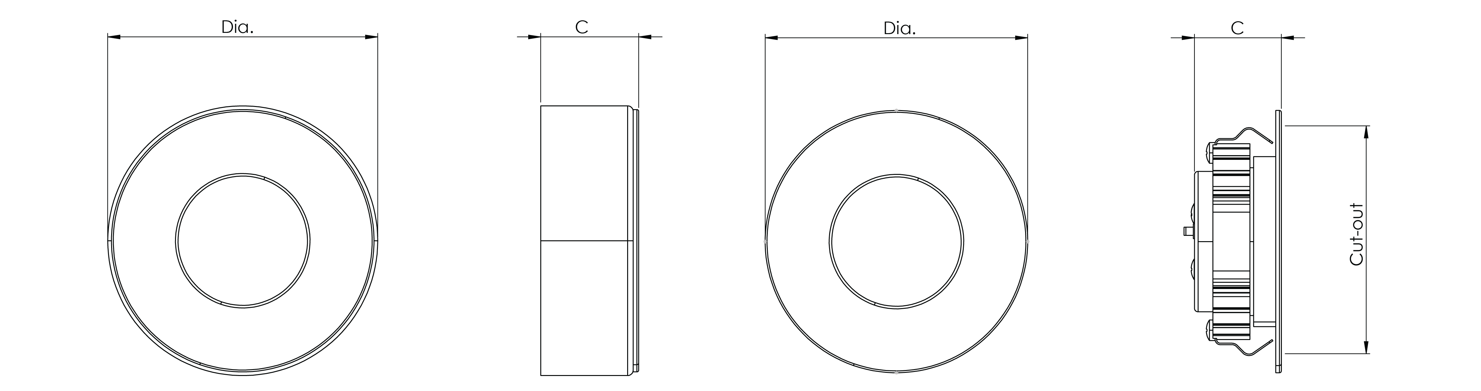 CIRCULAR CABINET LIGHT CC Line Drawing