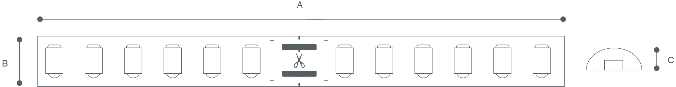 24V LED STRIP REEL - 5M Line Drawing