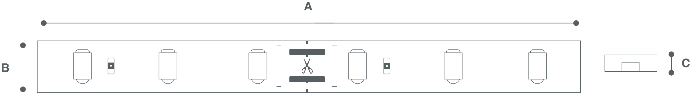 12V LED PRO IP67 STRIP KIT Line Drawing