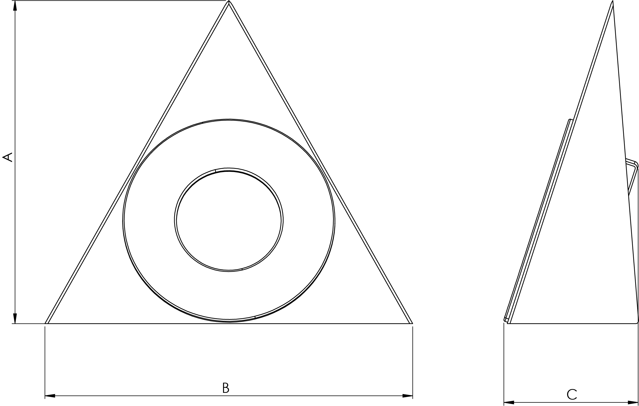 TRIANGULAR CABINET LIGHT CC Line Drawing
